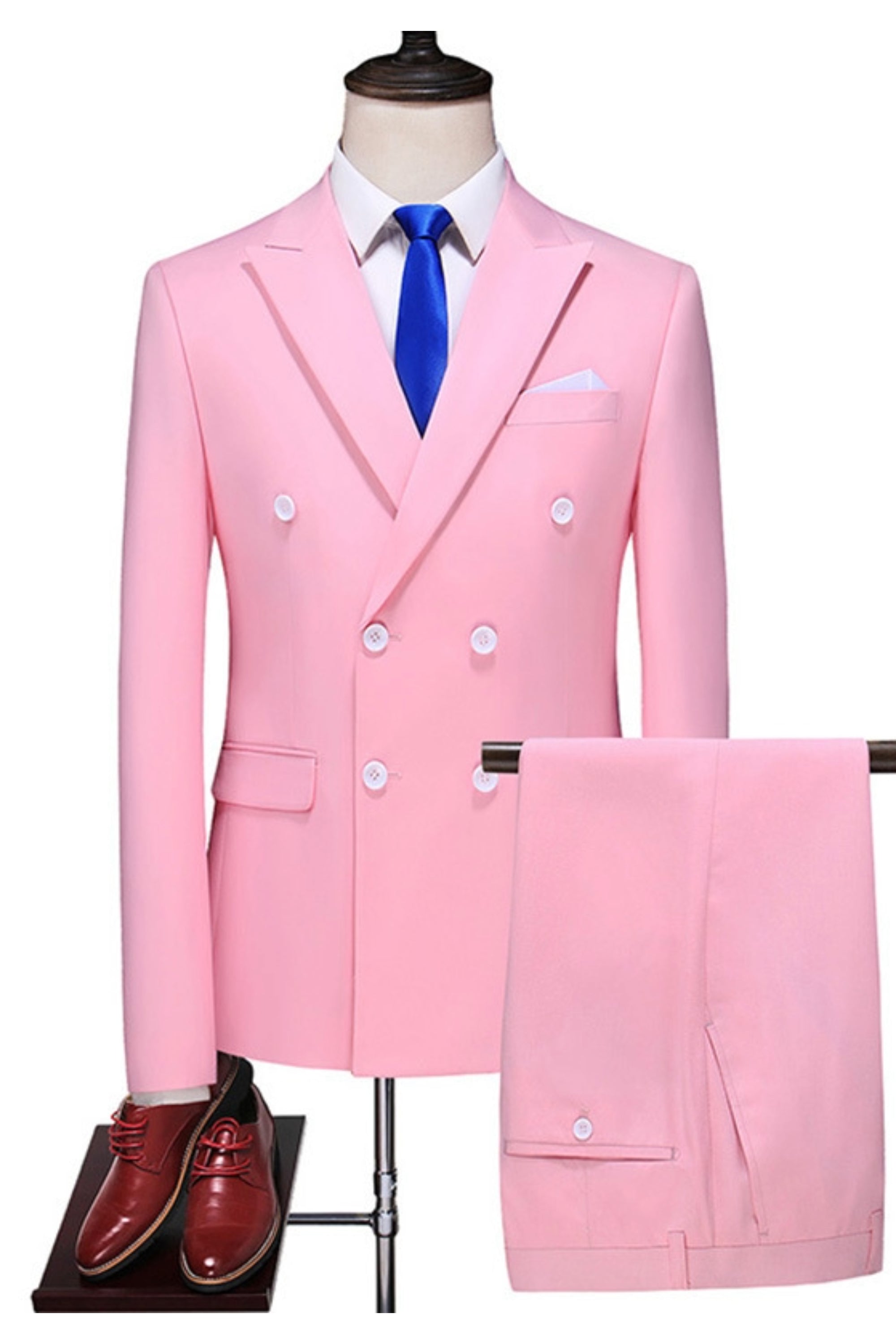 Double Breasted Silm Fit Wedding Suit