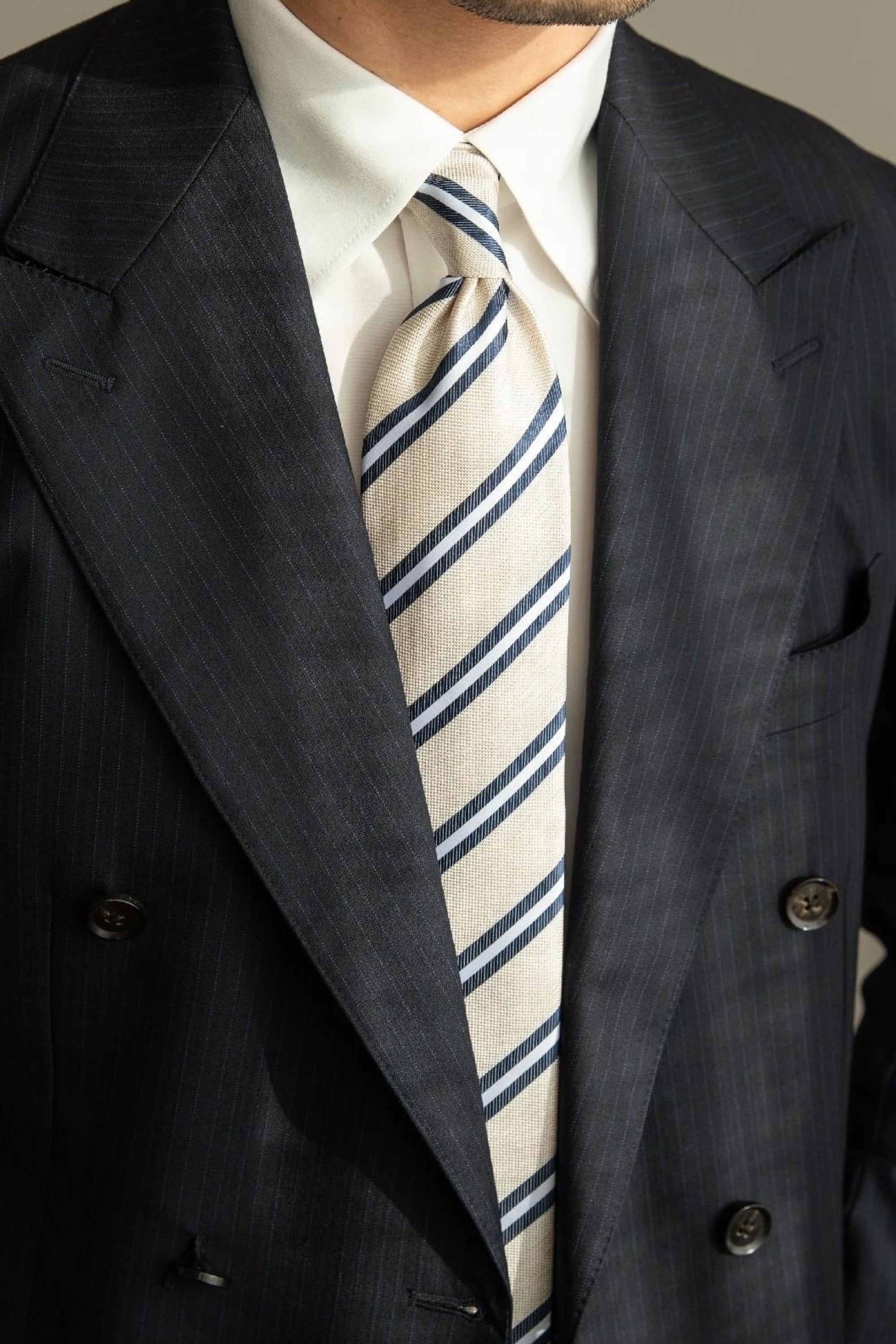 White Striped Business Tie