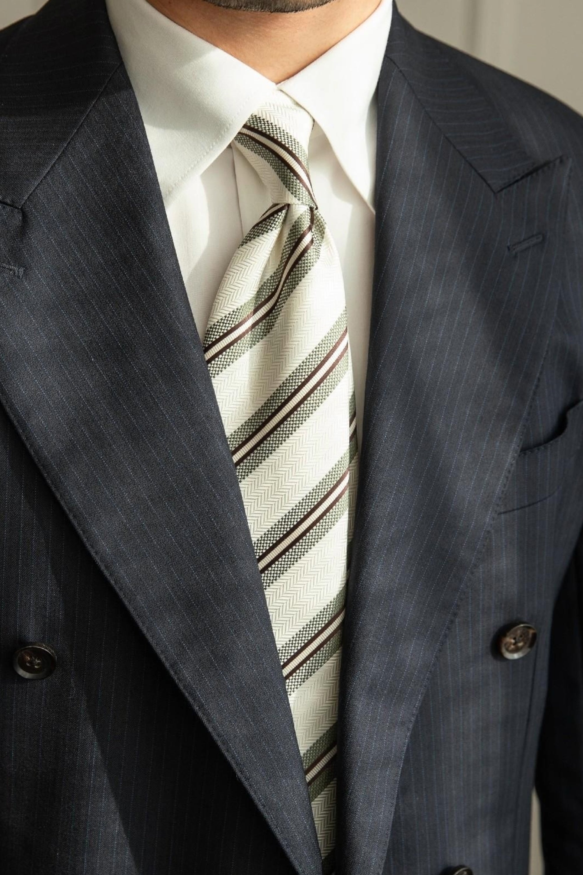 White Striped Business Tie