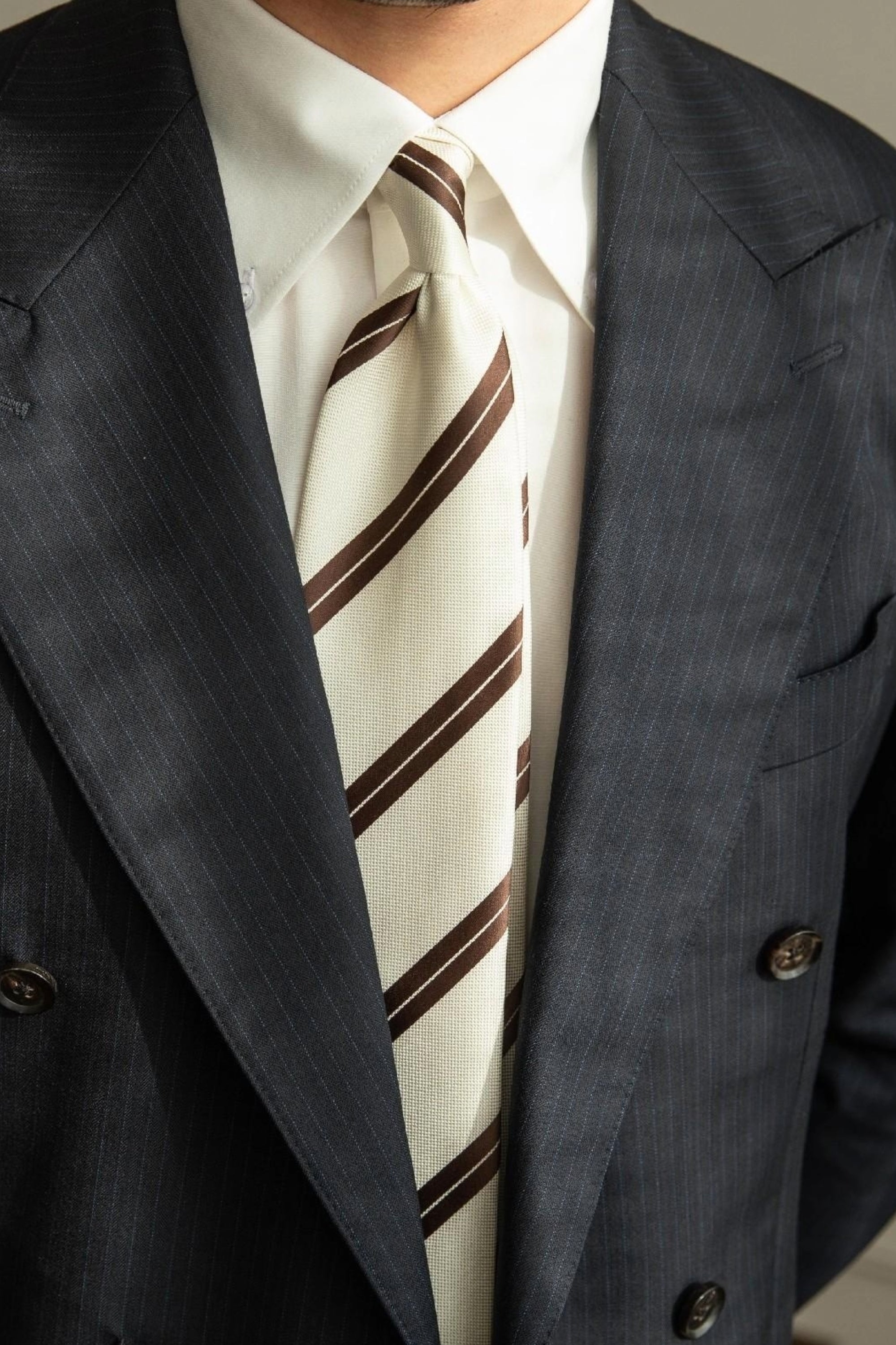 White Striped Business Tie