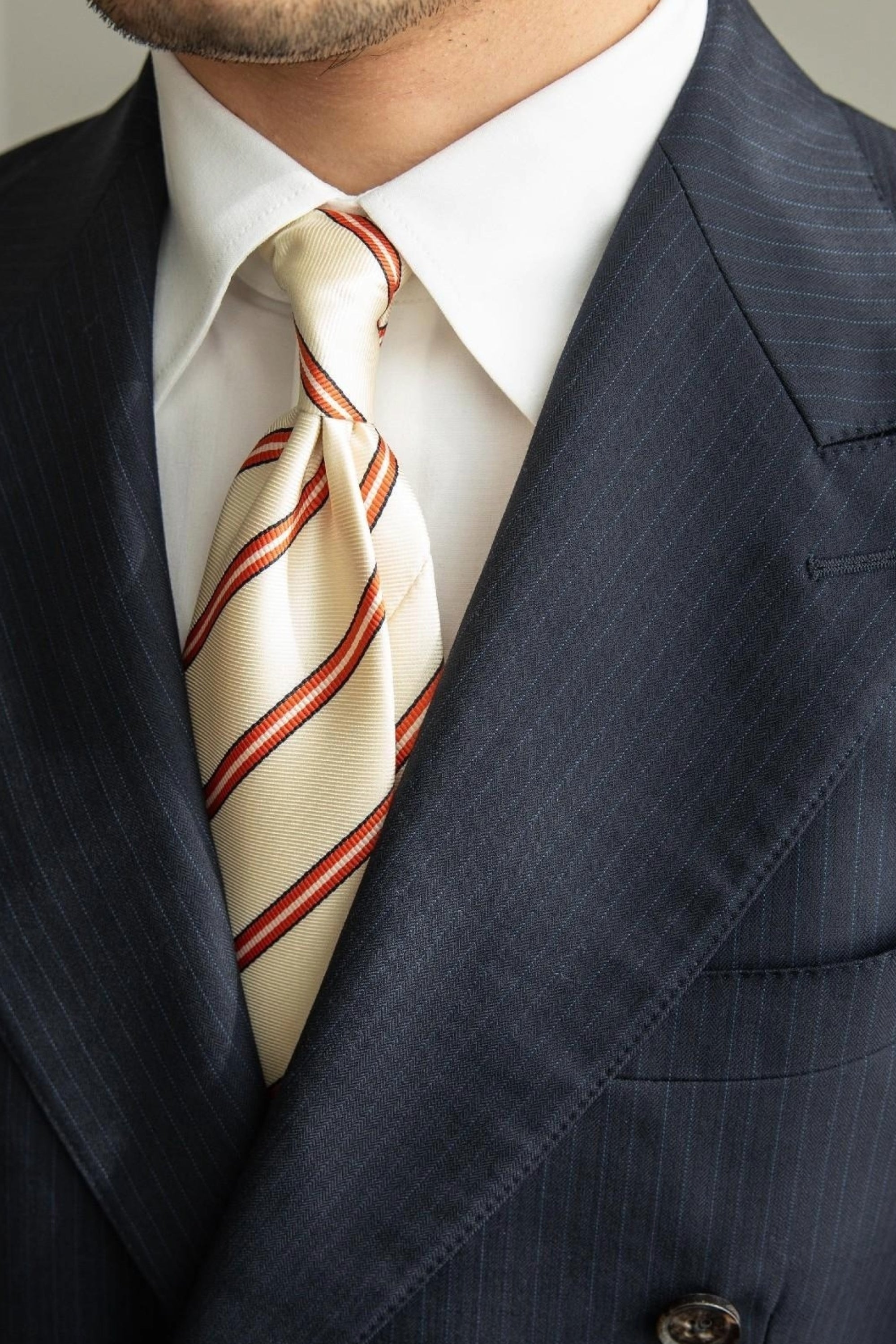 White Striped Business Tie