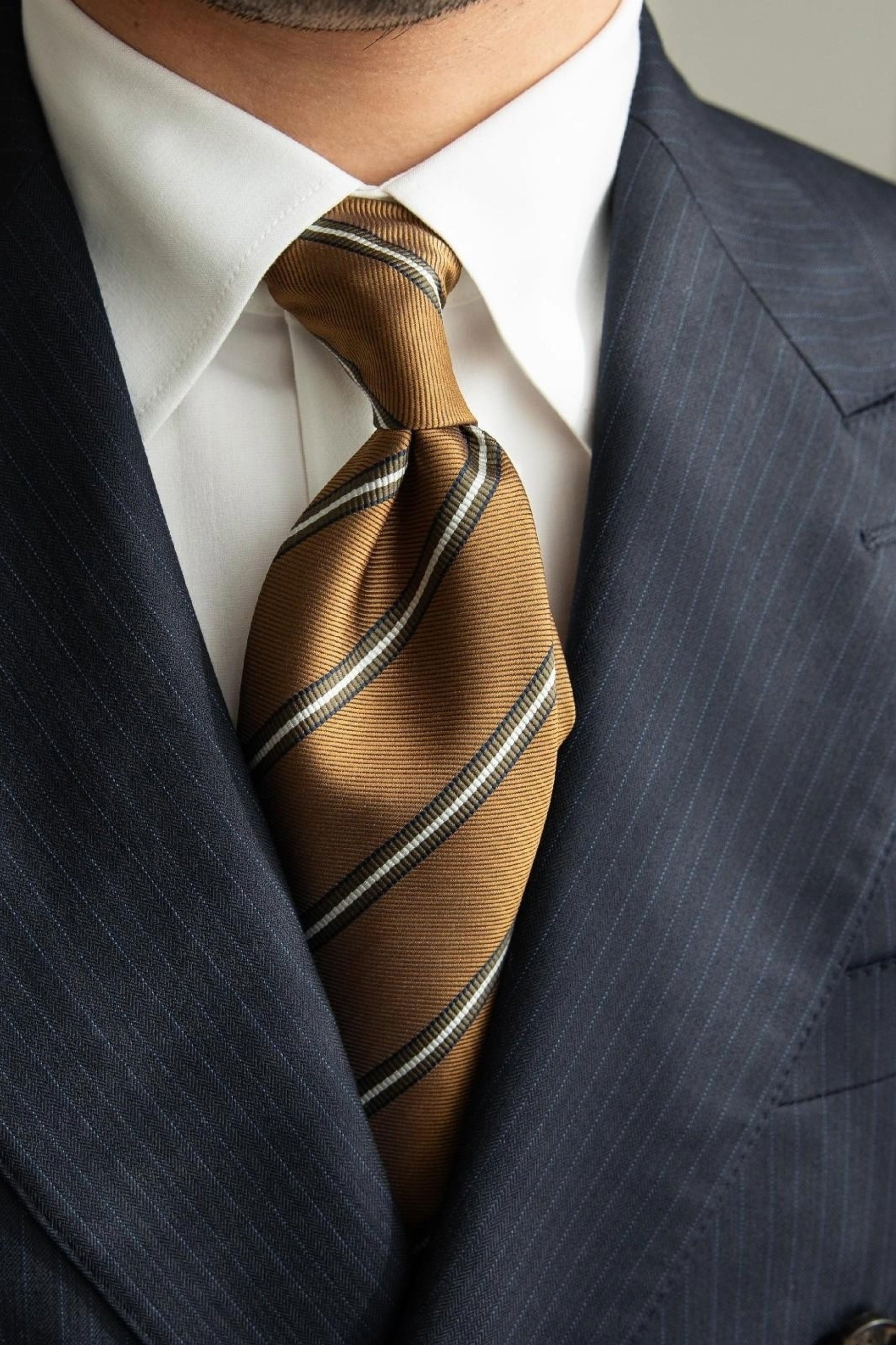 Brown Striped Business Tie