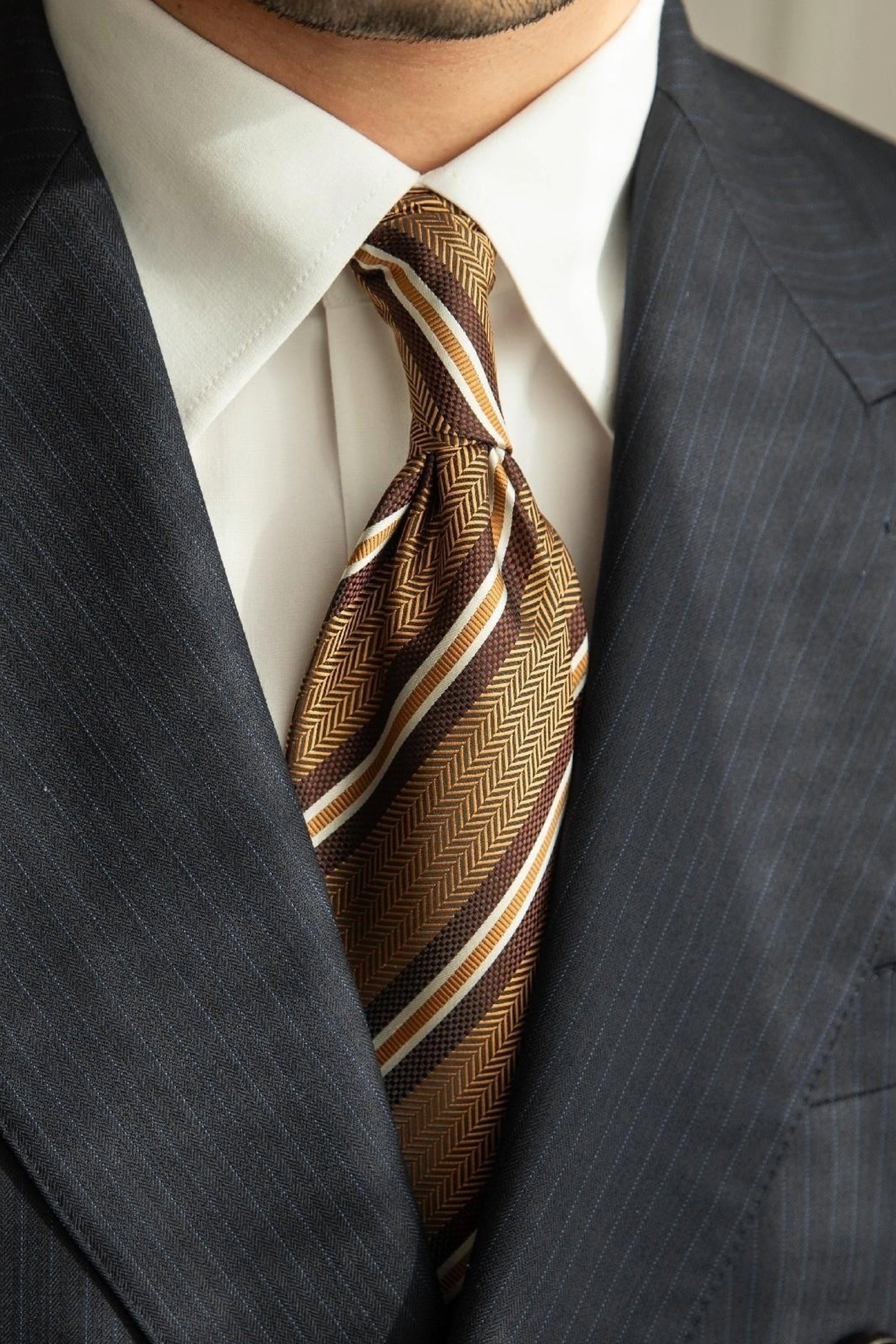 Brown Striped Business Tie