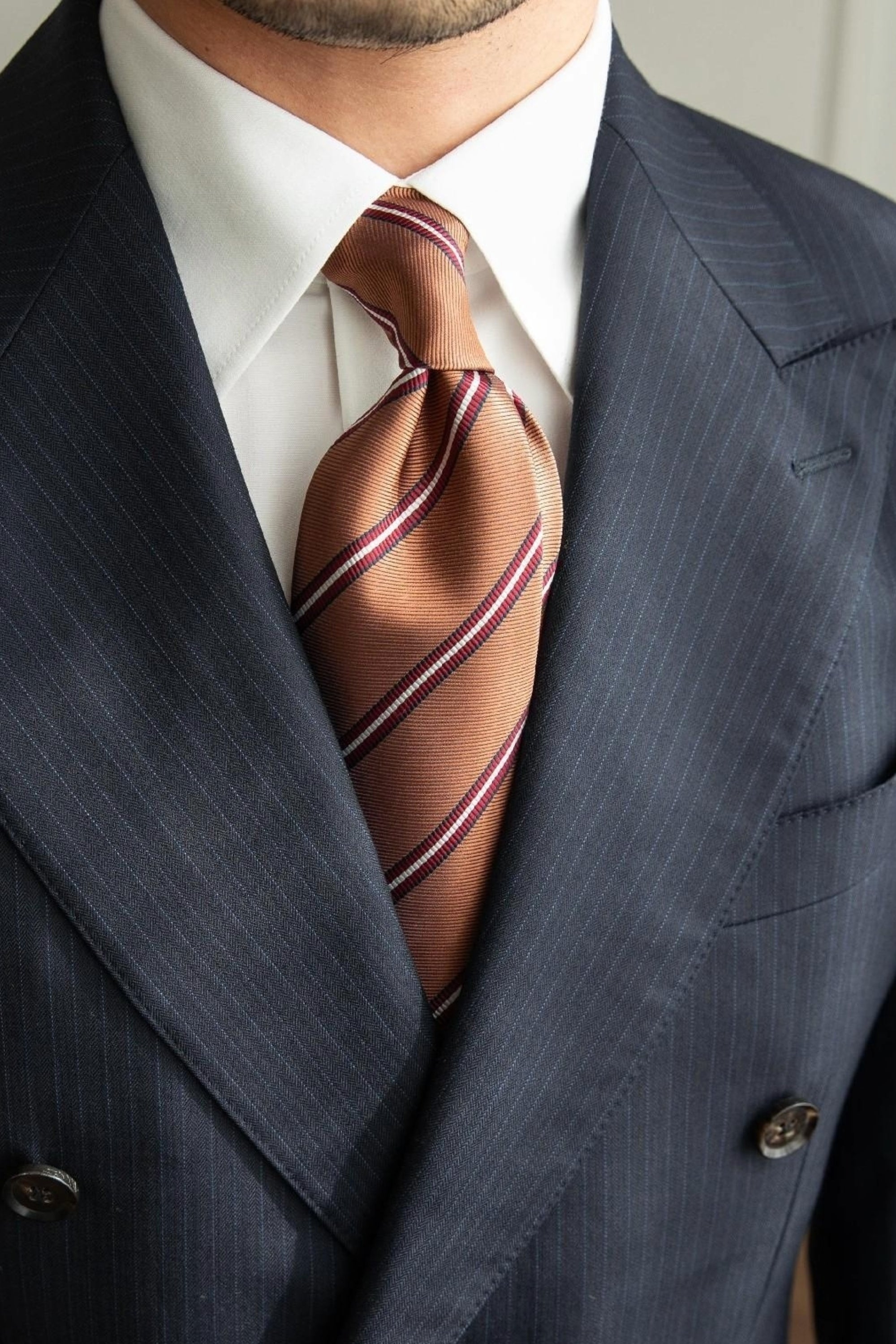 Orange Striped Business Tie