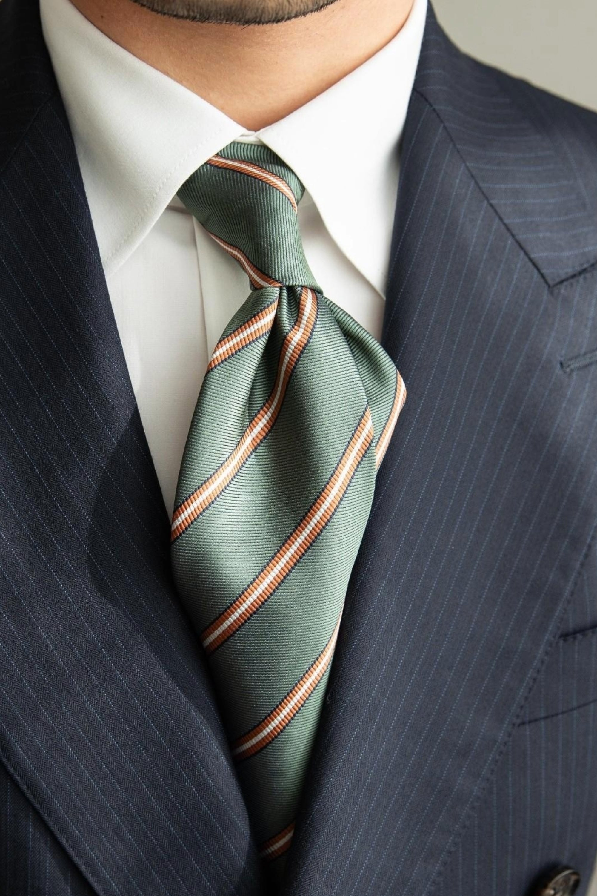 Green Striped Business Tie