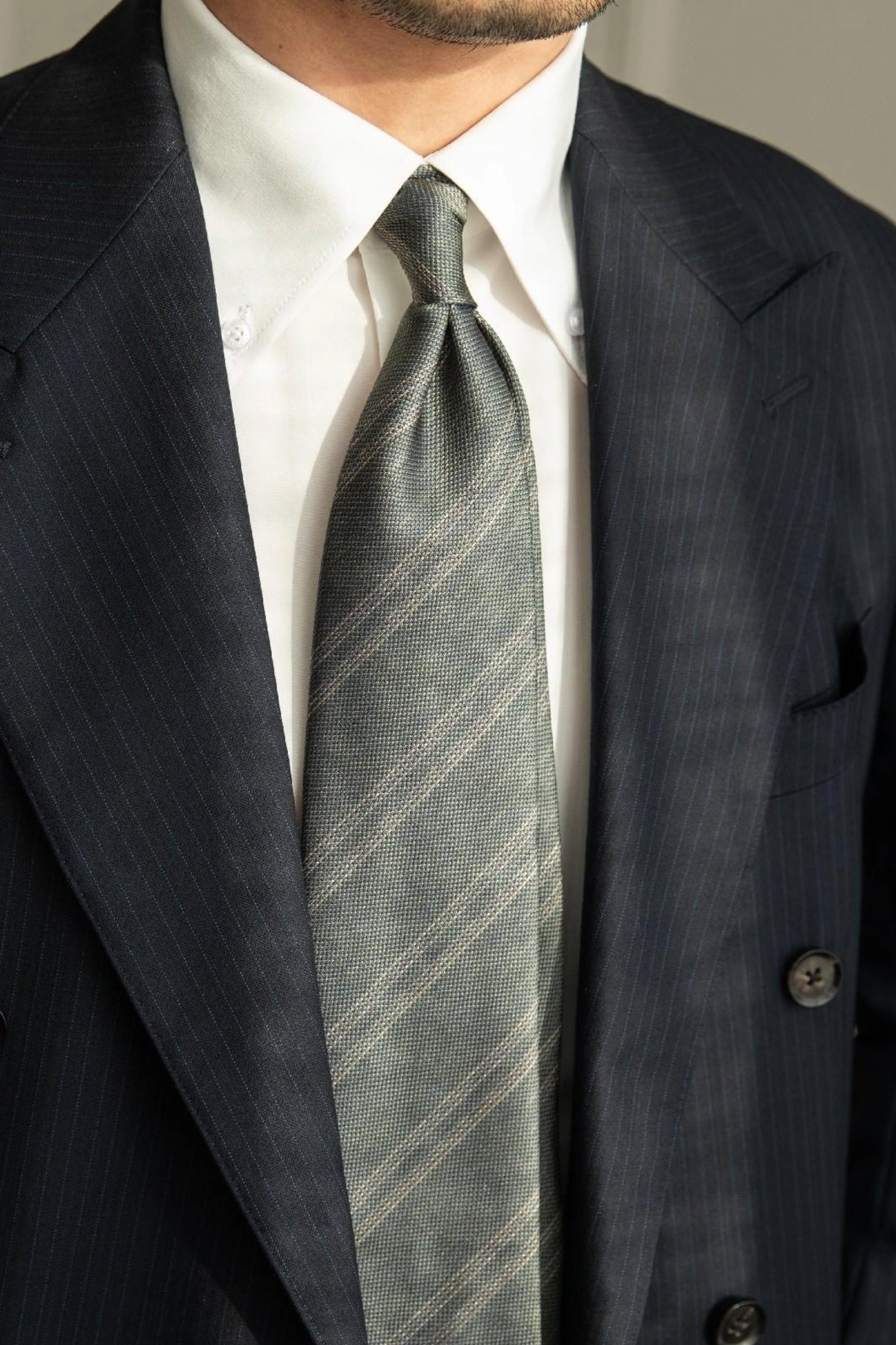 Green Striped Business Tie