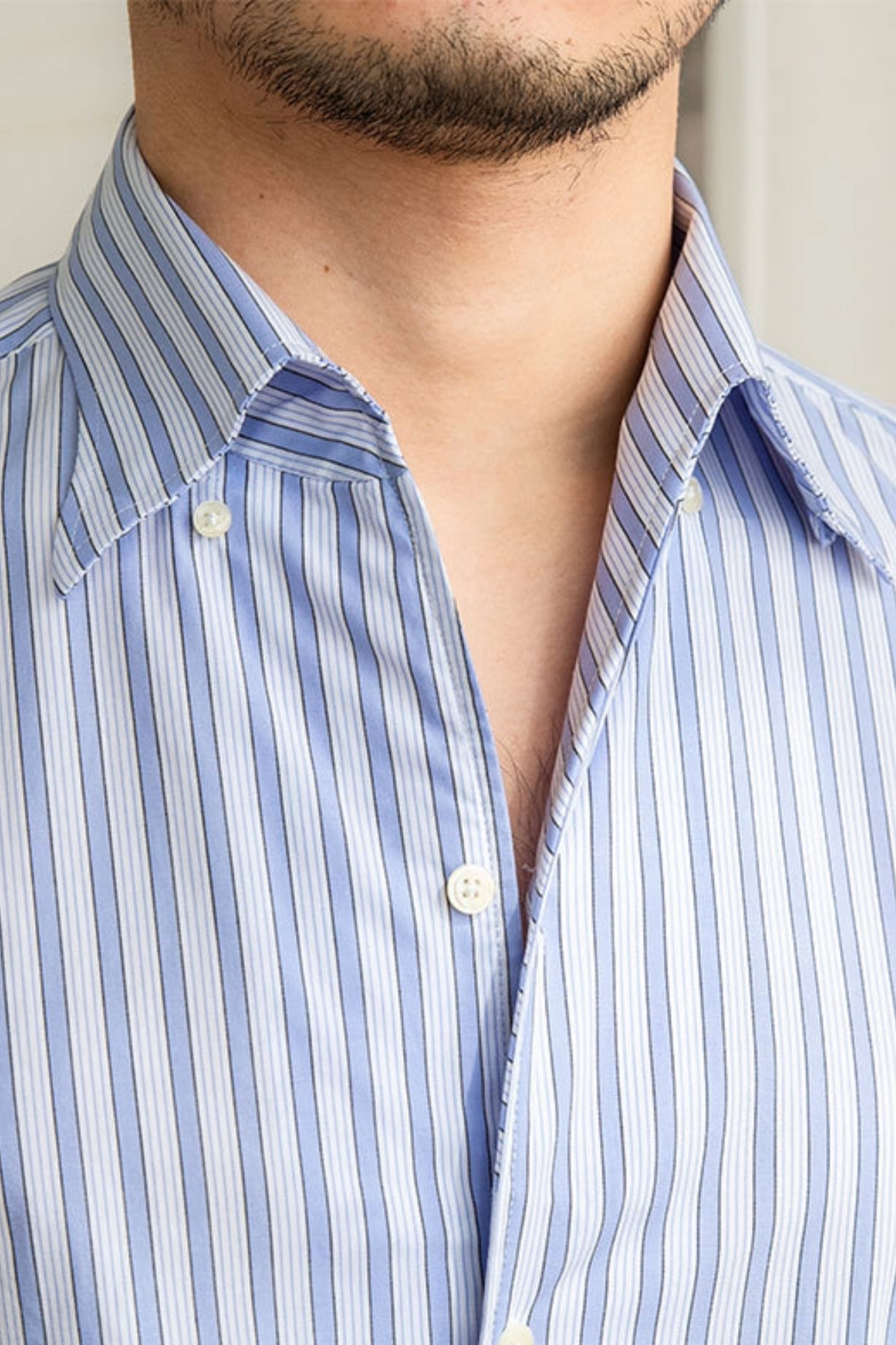 Blue Striped Business Shirt - 100% Cotton