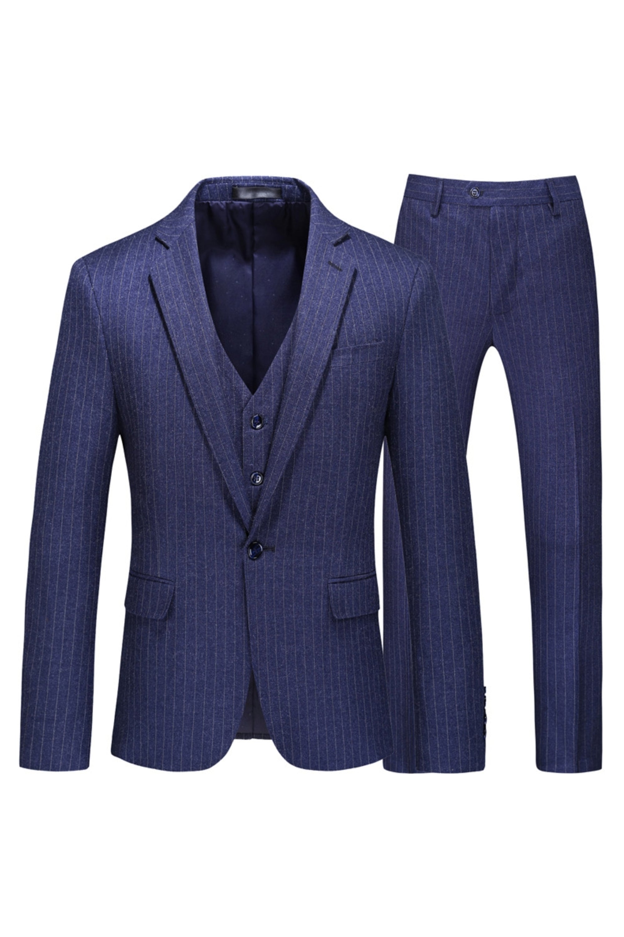 Blue Striped Business Suit