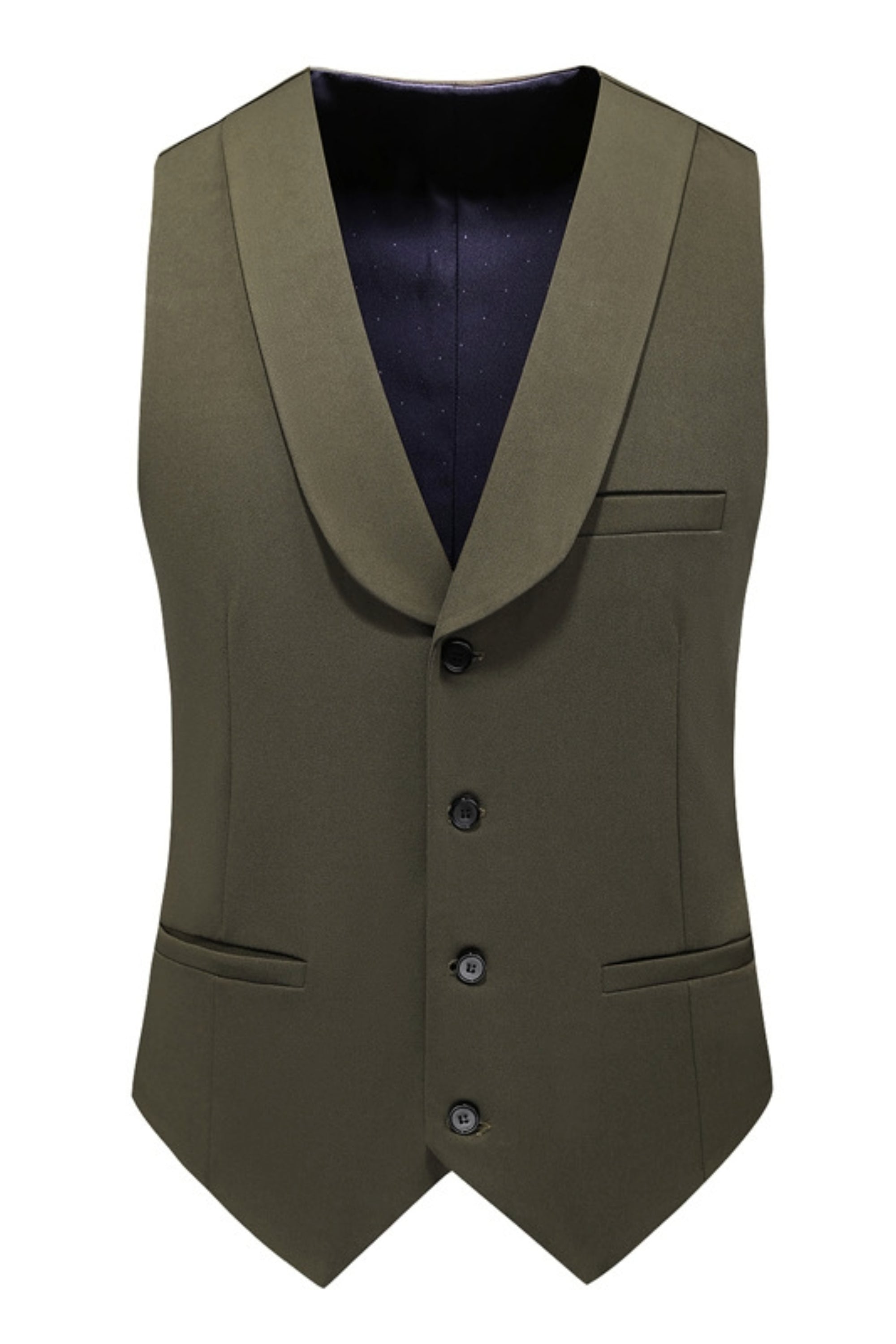 Men's Olive Green Business Casual Suit