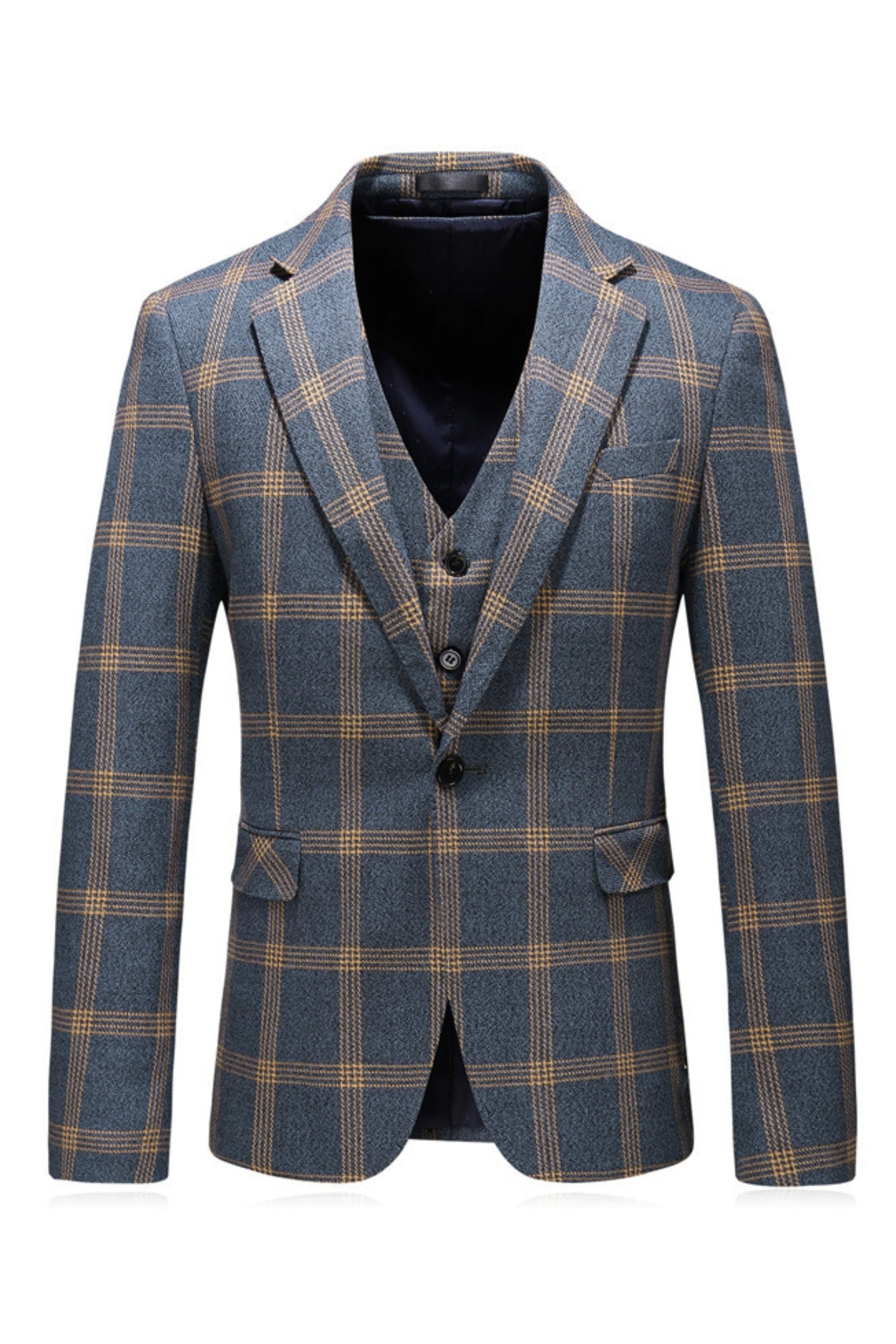 Blue Prince of Wales Three Piece Suit