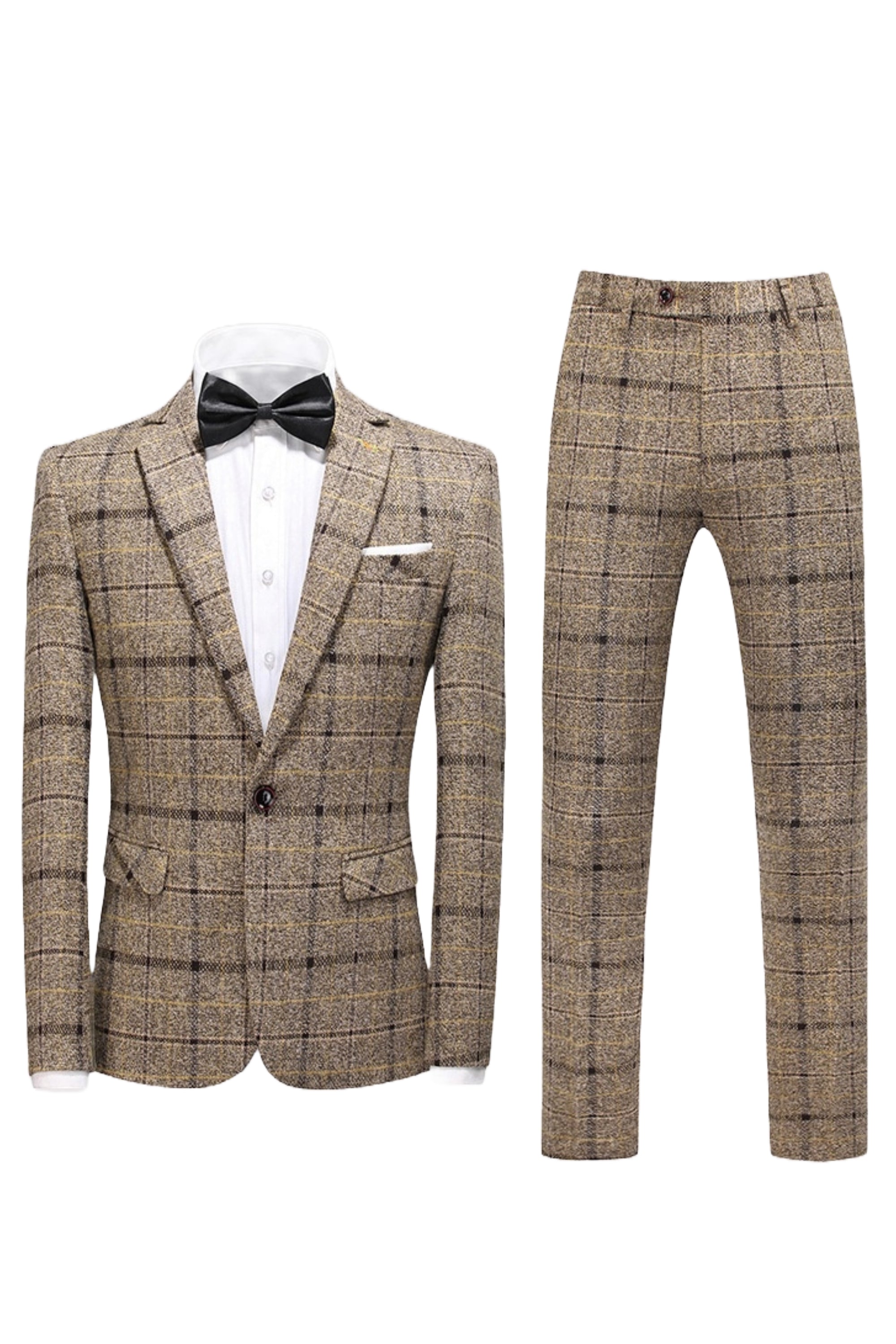 Three Piece Checked Tweed Suit