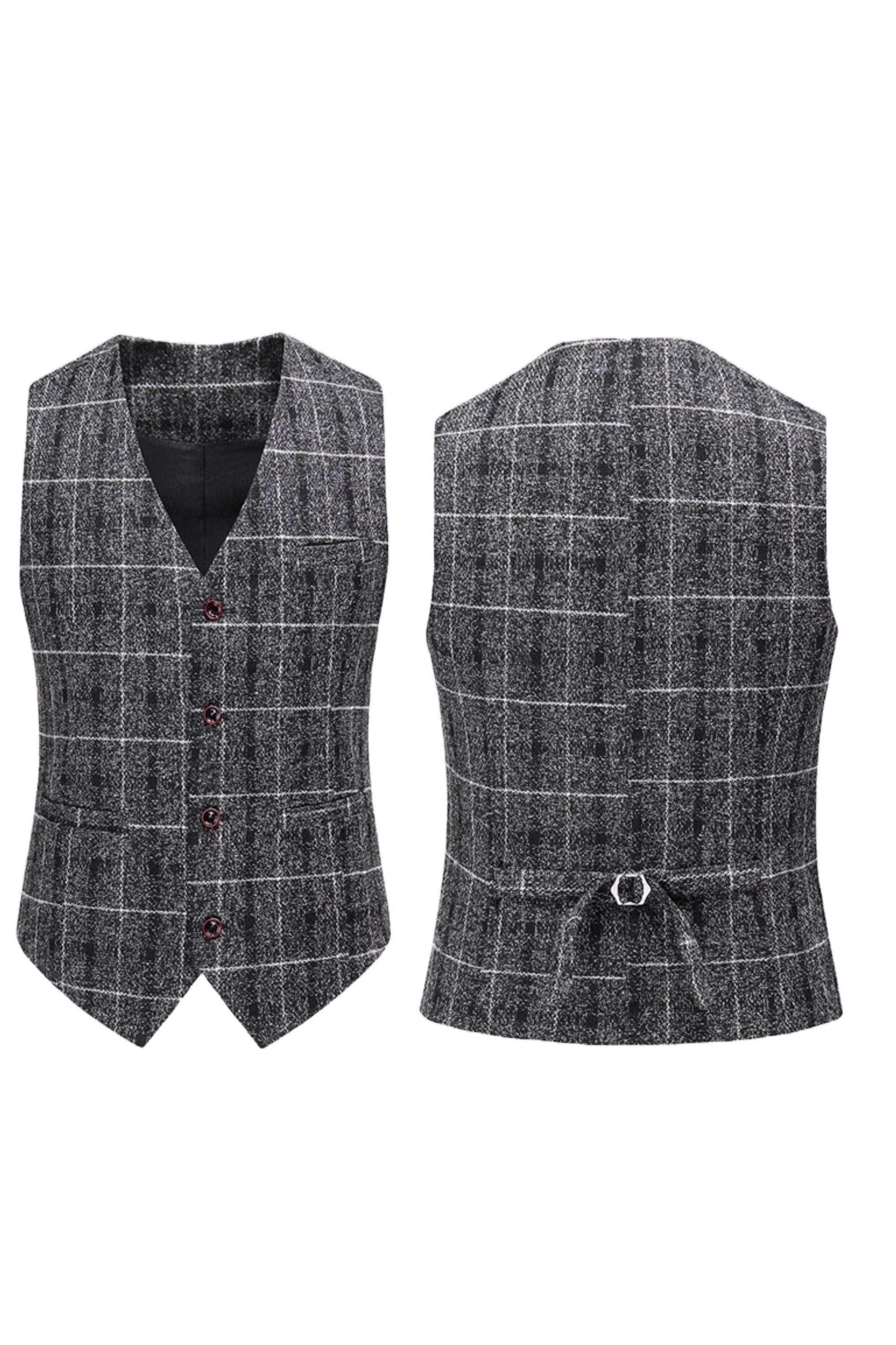 Three Piece Checked Tweed Suit