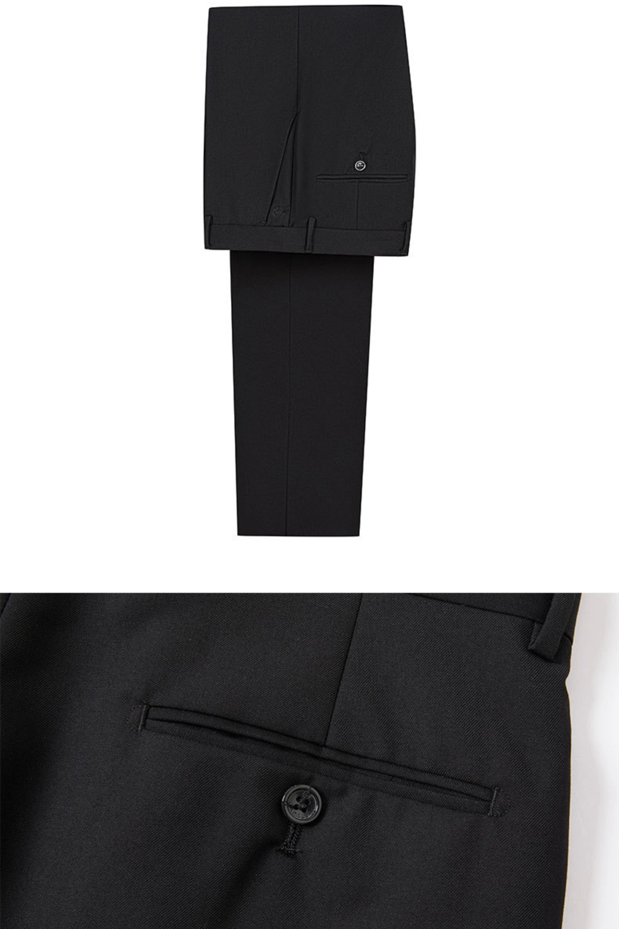 Slim Fit Jacquard Tuxedo Black