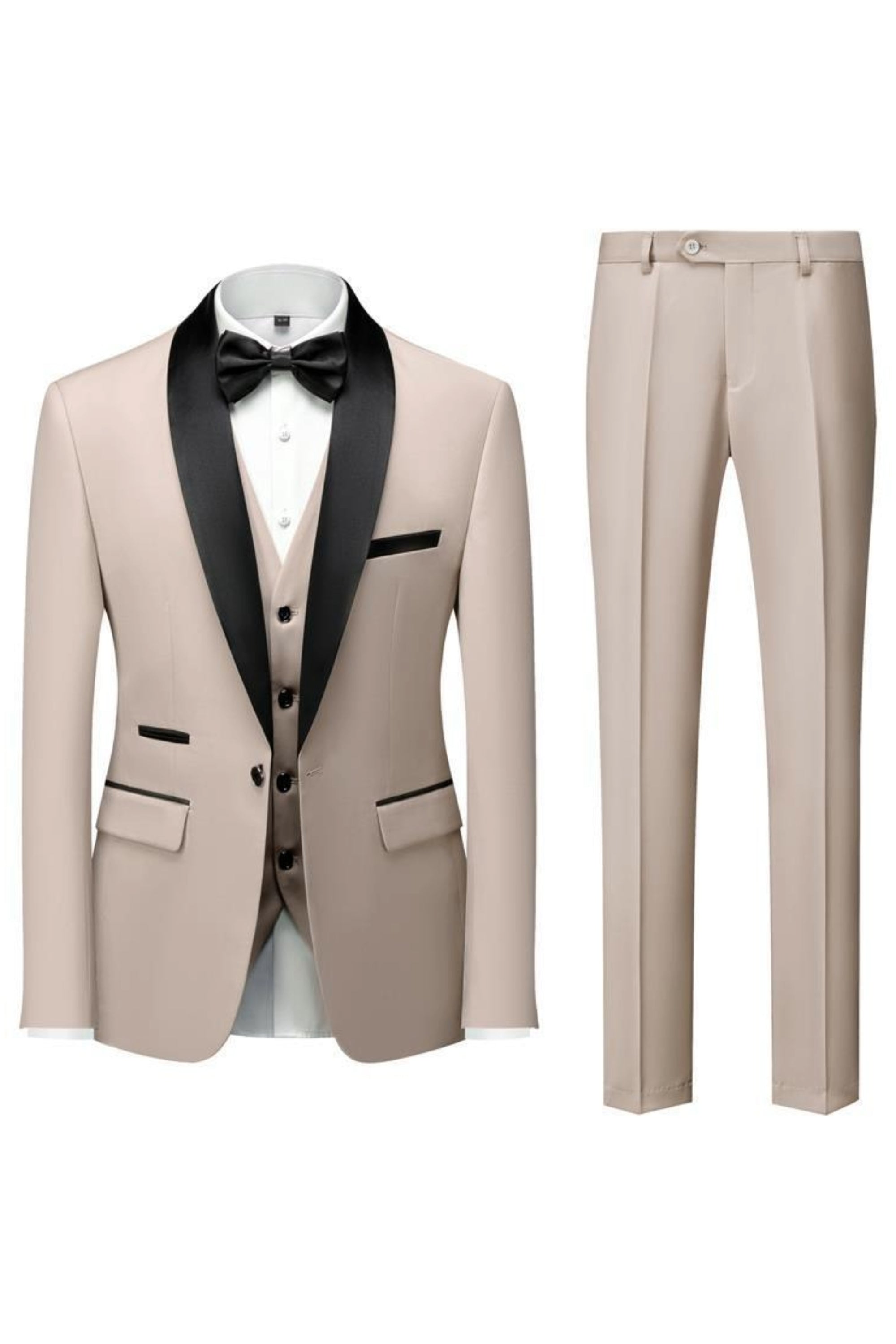 Beige Three Piece Tuxedo