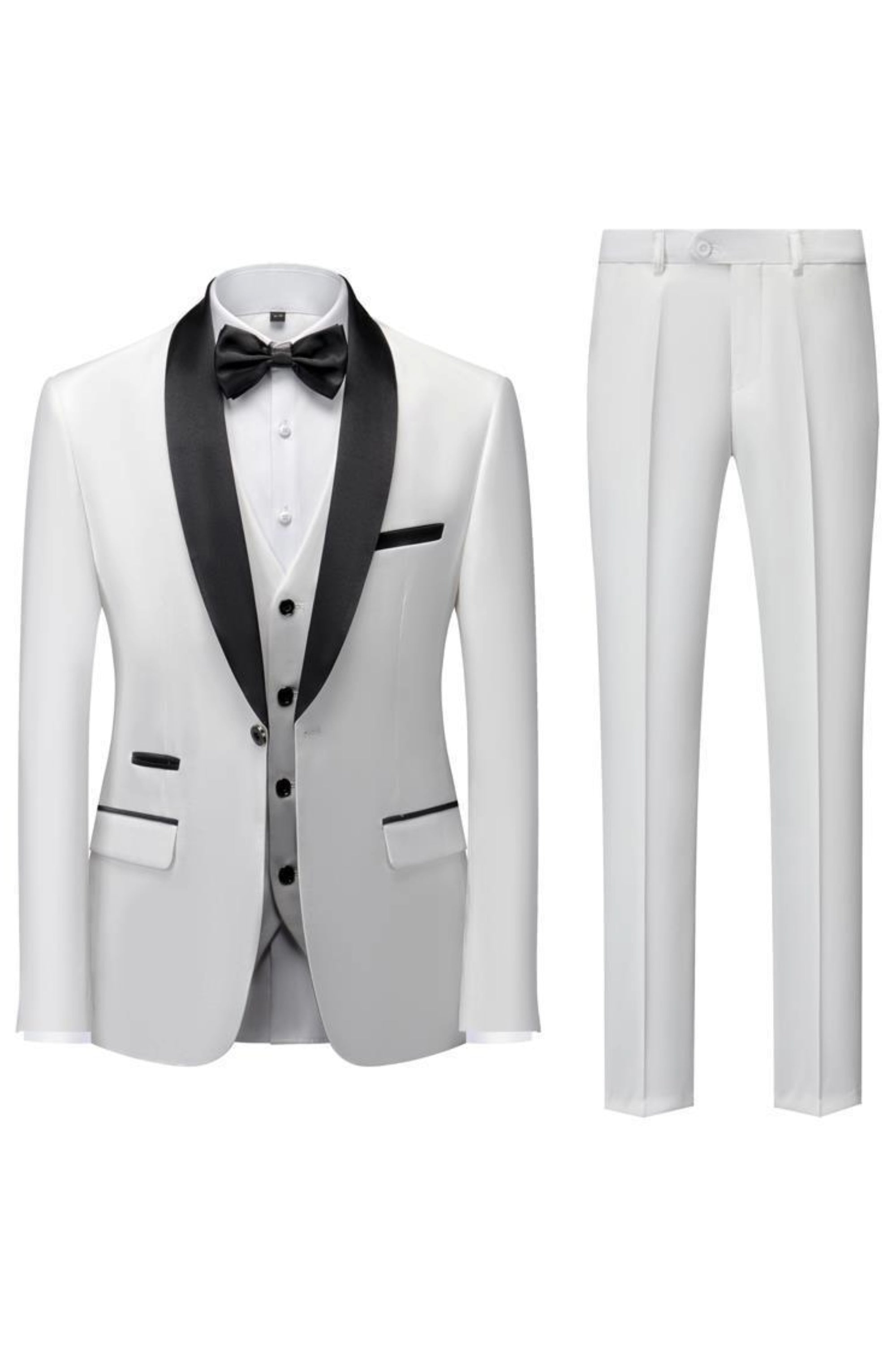 White Three Piece Tuxedo