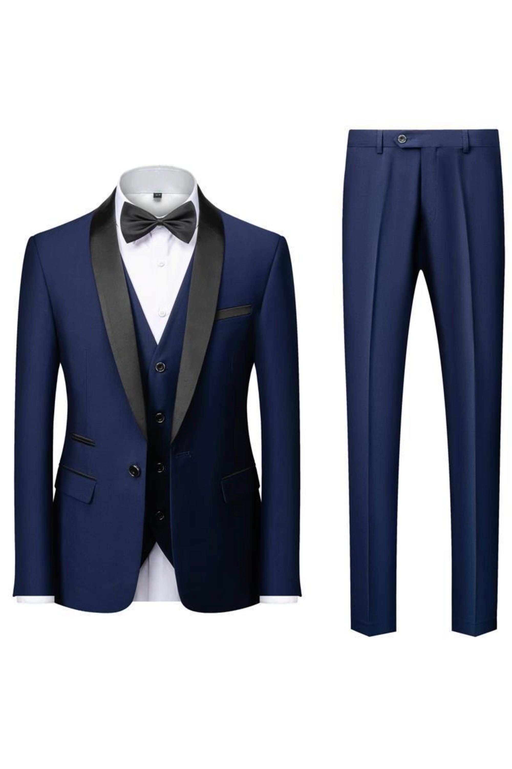 Navy Blue Three Piece Tuxedo